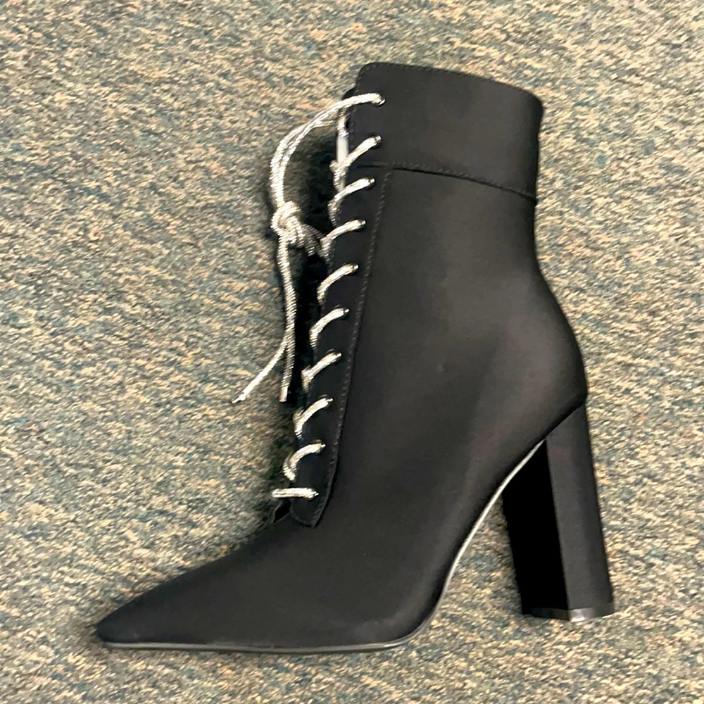 Rhinestone Embellished Tie Booties